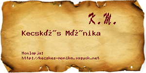 Kecskés Mónika névjegykártya