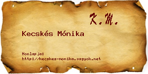 Kecskés Mónika névjegykártya